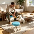 thumbnail image 2 of Low Height Round Rolling Stool With Wheels, Portable Rest Seat For Living Room Bedside Salon Pedicure Blue, 2 of 4