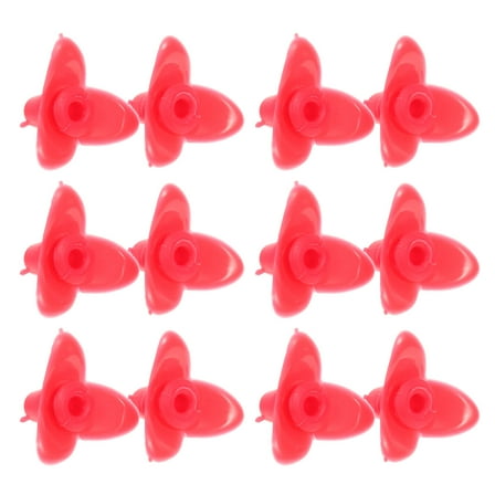 BESTOYARD 12Pcs Outdoor Bird Feeder Flowers Red Plastic Feeding Ports for Practical Bird Feeding