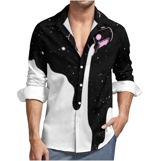 Camisa de manga larga para hombre, blusa con cuello vuelto, botones informales, cárdigan con estampado sin posicionamiento, camisa tipo cárdigan Odeerbi ODB-2