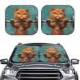 thumbnail image 2 of Saiise Strong Kitten Lifting Weights for Foldable Car Sun Shades (2-Pack) Offer Sun Protection with an Easy-fold Design for Convenient Windshield Shading-Medium, 2 of 6