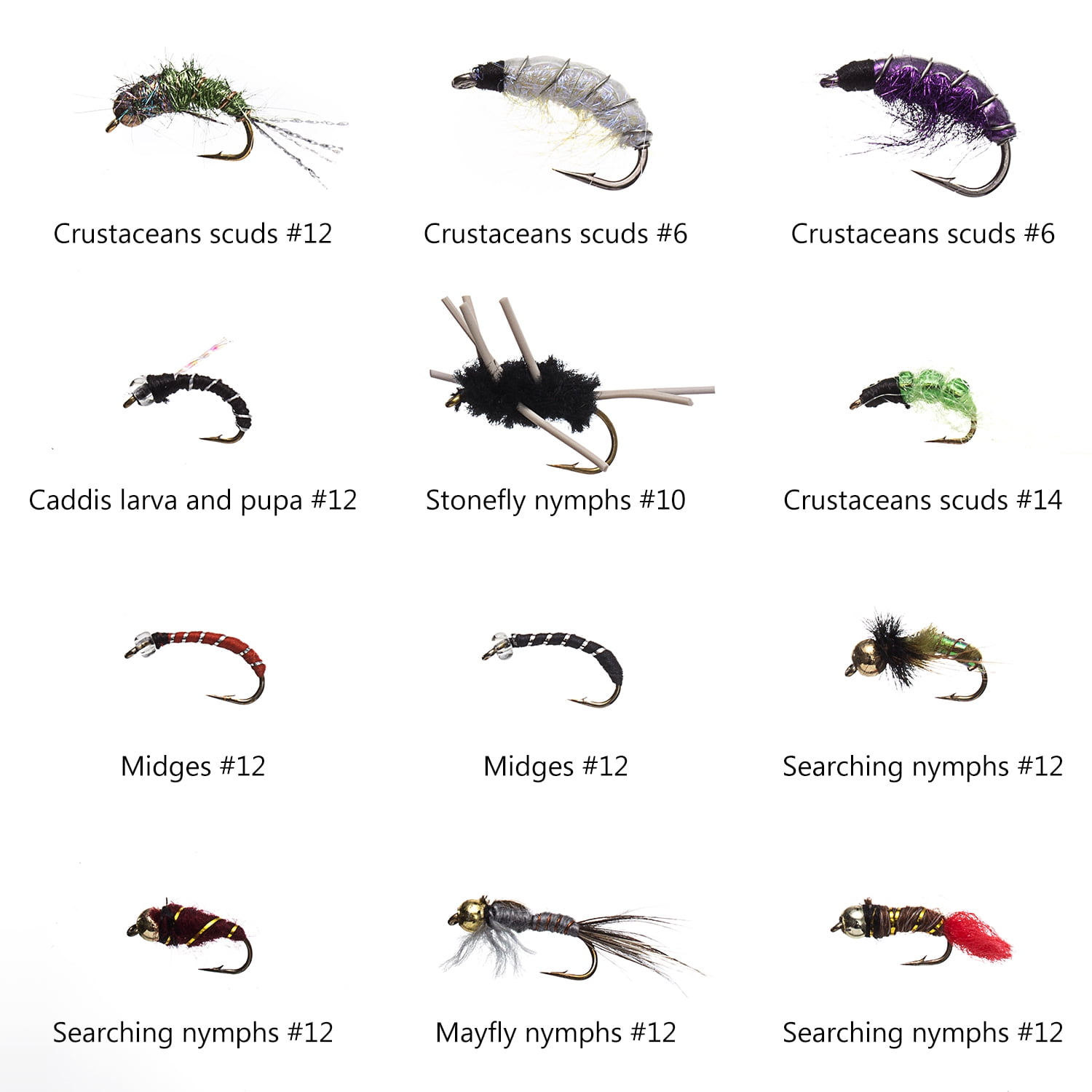Bassdash Fly Fishing Nymph Flies Kit, Pack of 96 pcs Fly Lure, with Ultrathin Fly Box