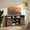 Brown, variant on FitStand Farmhouse TV Stand for TVs up to 65", Wood Entertainment Center with Sliding Barn Door and Adjustable Shelves, White