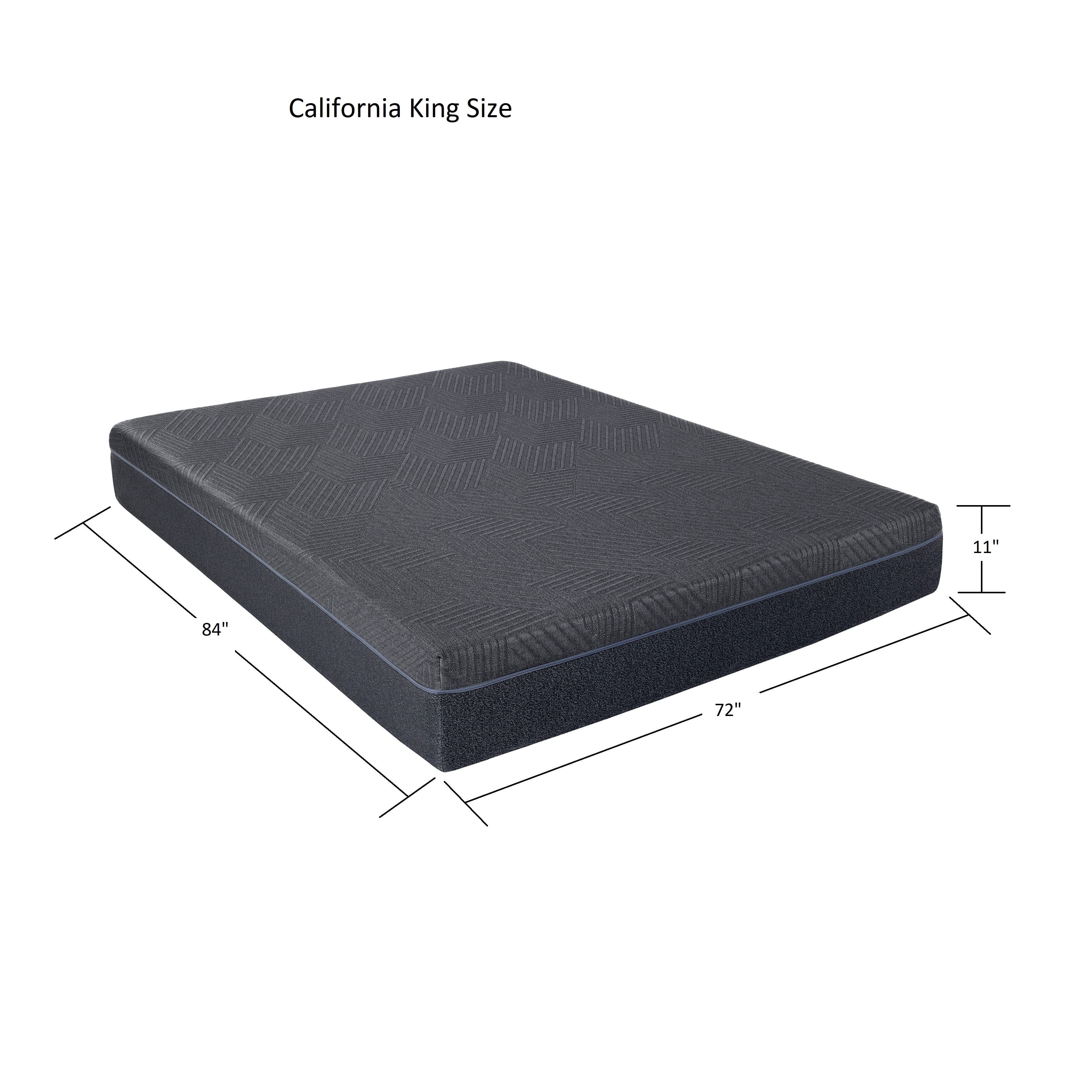 11 in. California King Size Firm Comfort Mattress, Cool Gel Memory Foam Mattress in a Box