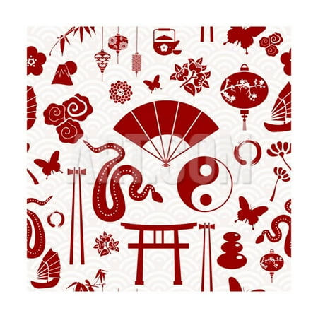 Snake Pattern - Chinese New Year of the Snake Pattern Print Wall Art By cienpies