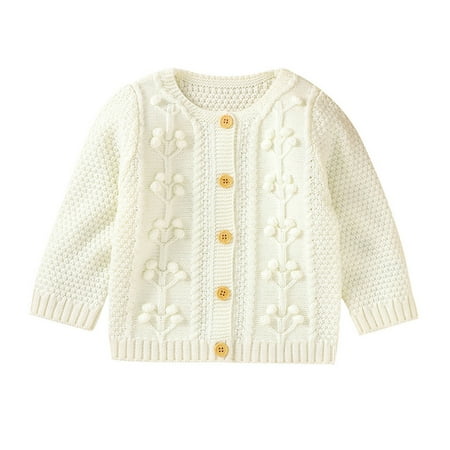 

Sales Honeeladyy Newborn Infant Baby Girl Boy Winter Fall Solid Color Jacket Warm Button Coat Knit Outwear Sweater Back to School
