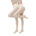 thumbnail image 2 of BiZtdJrK 2 Pair Tights for Women High Waisted Compression Pantyhose Solid Color Tight Stockings Halloween Costumes, Beige, M, 2 of 2
