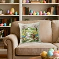 thumbnail image 1 of Bunny Easter Pillow Covers 18x18,Rabbit Greenery Flower Easter Decorations Spring Outdoor Embroidered Farmhouse Pillows Decorative Throw Pillows Cases Indoor Decor Cushion Covers for Home Sofa, 1 of 6