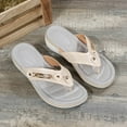 thumbnail image 6 of Mepaouo Flip Flops for Women Ladies Orthotic Cushion Thong Sandals Arch Support Summer Slip on Wedges, 6 of 8