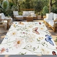 thumbnail image 3 of Fsddascl Farmhouse Butterfly Flowers Outdoor Rug for Patio/Deck/Porch, Non-Slip Large Area Rug 4 x 6 Ft, Spring Botanical Floral Indoor Outdoor Rugs Washable Area Rugs, Reversible Camping Rug Carpet, 3 of 5