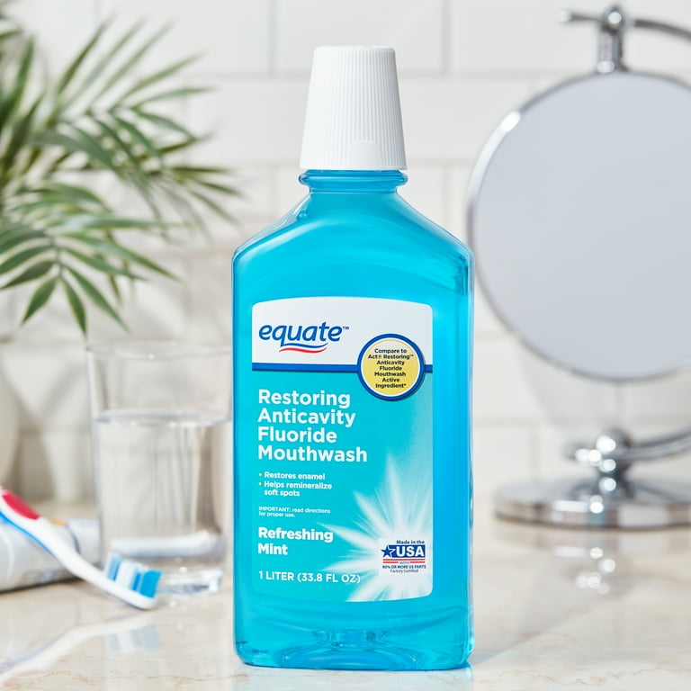 Equate Restoring Anticavity Fluoride Mouthwash, Refreshing Mint  