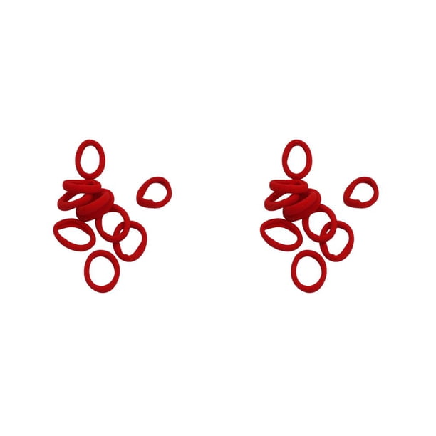 Anillo para el pelo de 20 piezas alta elasticidad colorido estilo pijo Sonducket Rojo 2piezas