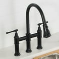 thumbnail image 3 of Kraus Allyn™ Transitional Bridge Kitchen Faucet with Pull-Down Sprayhead in Matte Black, 3 of 12