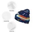 thumbnail image 3 of Yiaed Planets and Stars Print Winter Beanie for Men Women, Fleece Lined Beanie Soft Warm Knit Hat Ski Stocking Cuffed Ca, 3 of 6