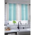 thumbnail image 5 of Sheer Curtains 45 Inch Length 2 Panels Set for Kitchen, Turquoise Aqua Stripes Semi Sheer Curtains for Windows, Modern Minimalist Abstract Lines Voile Window Treatments Rod Pocket Curtain, 5 of 7