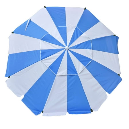 7 ft Platinum Heavy Duty Beach Umbrella with Reinforced Fiberglass Ribs, Carry Bag, Accessory Hanging Hook,