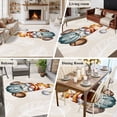 thumbnail image 5 of 5'x7' Area Rugs for Living Room Bedroom, Fall Pumpkins Washable Rug Carpet Runner Indoor Outdoor, Thanksgiving Gnomes Maple Leaf on Linen Non Slip Floor Mats Area Rug for Kitchen, Nursery, 5 of 8