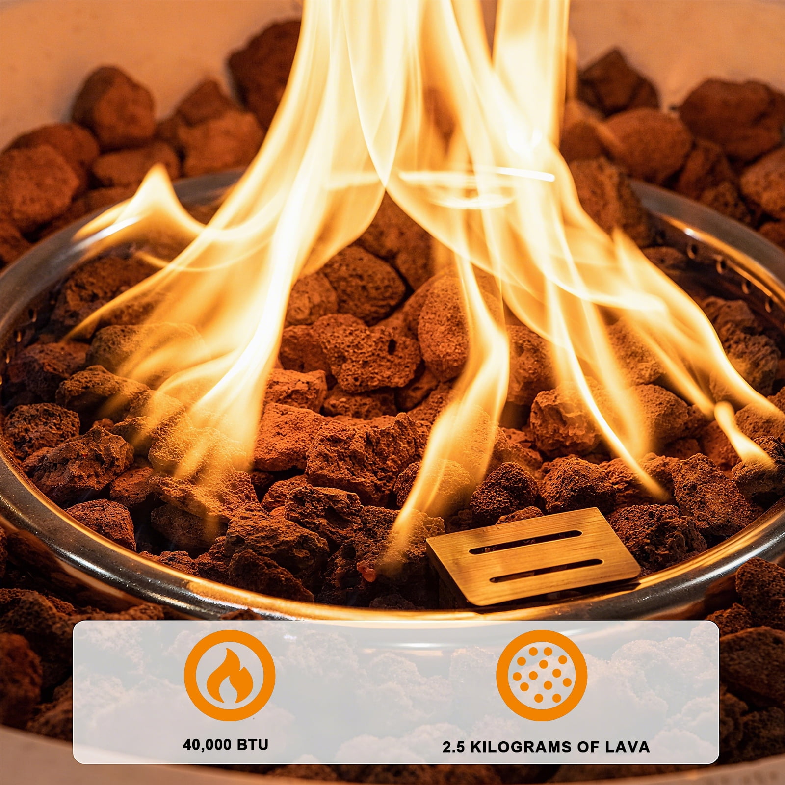 HZWDD 31" Propane Outdoor Fire Pit Table, Square Propane Gas Patio Fire Table 40000 BTU for Deck, Backyard and Pool