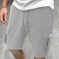 thumbnail image 2 of LTTVQM Men's Cargo Sweat Shorts Summer Casual Drawstring Elastic Waist Athletic Workout Gym Jogger Beach Shorts with Multi Pockets Light Gray XL, 2 of 3