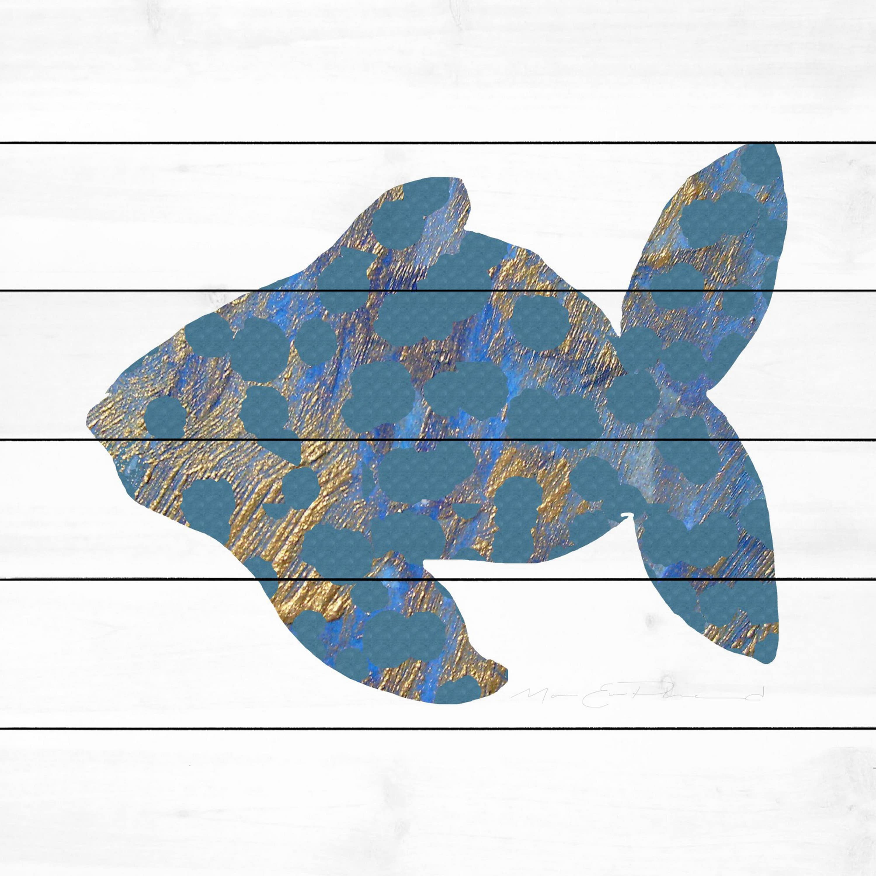 Marmont Hill "Poisson Dore" by Marie-Eve Pharand Painting Print on White Wood
