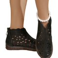 thumbnail image 4 of Willtoo Women's Casual Flats Shoes High Top Fashionable Hollow Out Shoes with Back Zipper Breathable Round Toe Soft Sole Comfortable Walking Footwear, 4 of 6