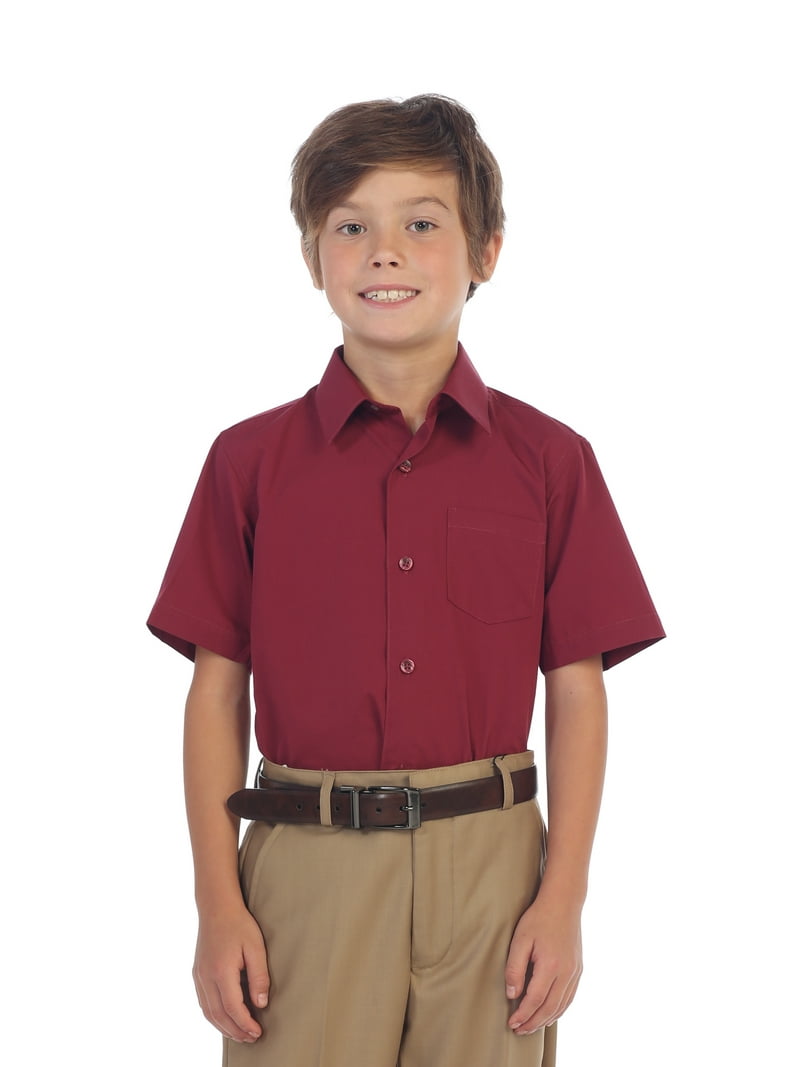 Gioberti Boy's Short Sleeve Solid Dress Shirt - Walmart.com