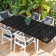 thumbnail image 2 of Black Golden Floral Table Cloths for 8 Foot Rectangle Tables, Modern Abstract Art Spring Flowers Patio Waterproof Elastic Fitted Tablecloths, Washable Rectangular Table Cover for Camping, 2 of 8