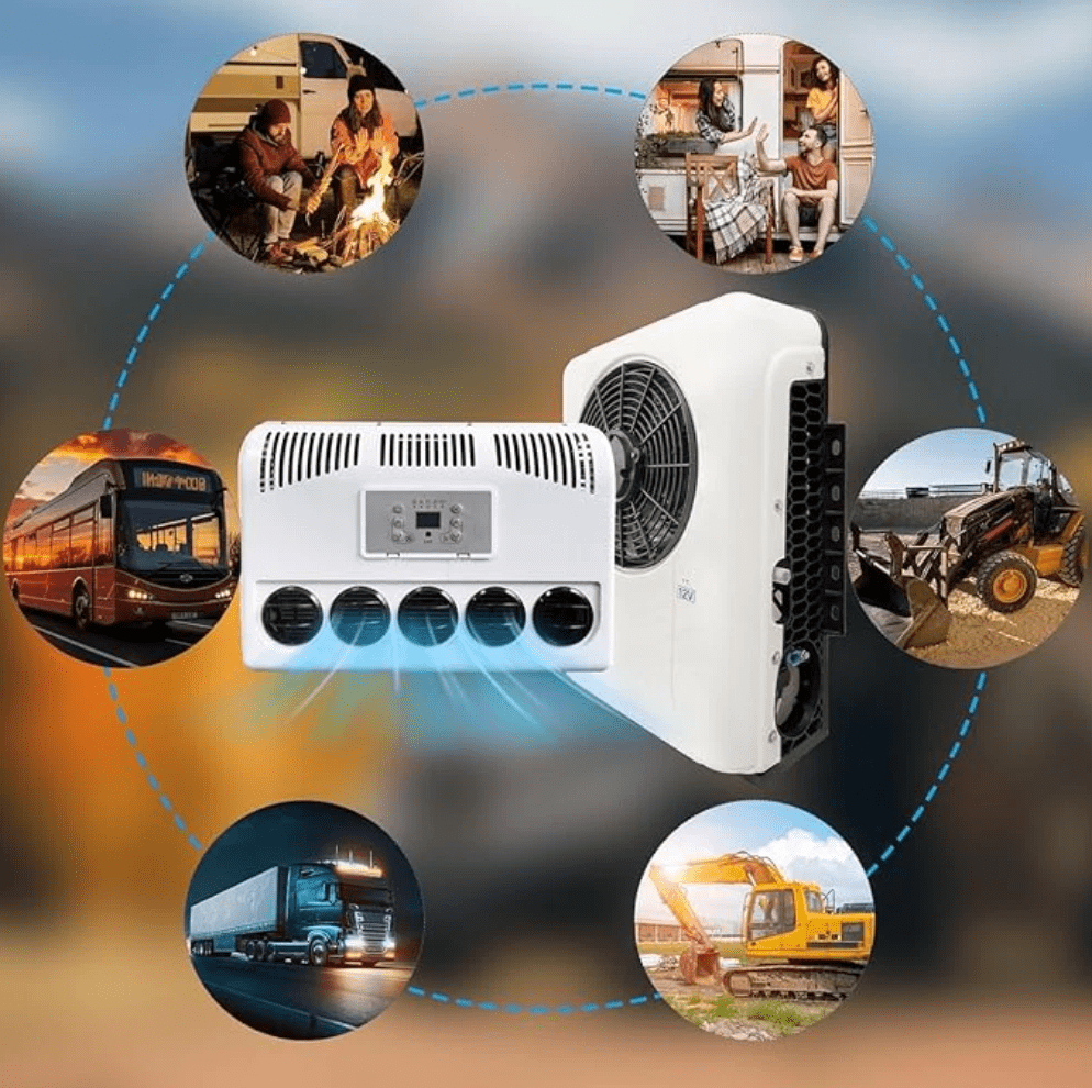 12V Truck Cab Air Conditioner Split ac Kit Universal 12 Volts Electric A/C Unit Fit Cab Truck Bus RV Caravan