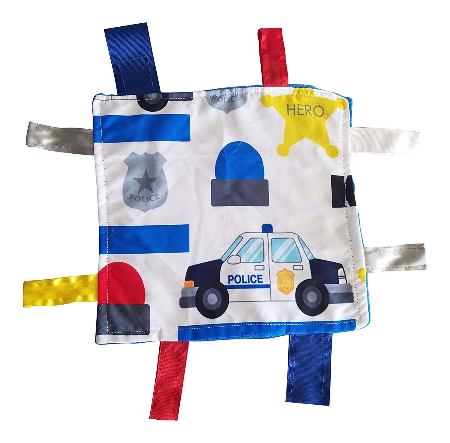 Blankie with Crinkle Noise Sensory Toy Crinkle Lovey Rag Baby Toy Teething Blankie Baby Mini Lovey Car or Stroller Toy