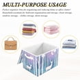 thumbnail image 6 of Yayeee Collapsible Cube Storage Bin with Lid Fabric Closet Decorative Basket with Handles, Purple Night Deer, 6 of 7
