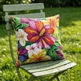 thumbnail image 5 of Tuvgenk Summer Waterproof Outdoor Pillow Cover 18x18 for Patio Sofa, Bright Floral Print Cushion Case for Garden, 5 of 6