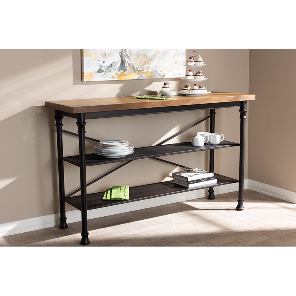 Baxton Studio Velera Vintage Rustic Industrial Style and Dark BronzeFinished Metal Kitchen