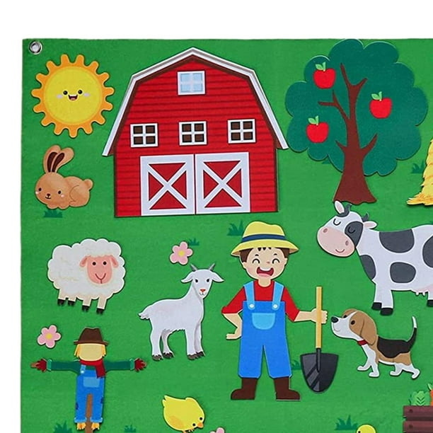 Pizarra Fieltro Para Niños 104x75cm - Juego Interactivo, Crear Historias, Educativo Preescolar