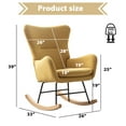 thumbnail image 3 of Bonzy Home Nursery Rocking Chair, Accent Rocker Glider Side Chair with High Backrest for Nursery Living Room Bedroom Office，Yellow(set of two), 3 of 8