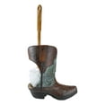 thumbnail image 2 of Western Turquoise Floral Tooled Leather Cowboy Boot Toilet Brush And Holder Set, 2 of 7