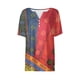 thumbnail image 4 of Fiudx Ofertas Relámpago Blusa de Manga Corta Estampada a La Moda para Mujer, Blusas Informales con Cuello Redondo, 4 of 5