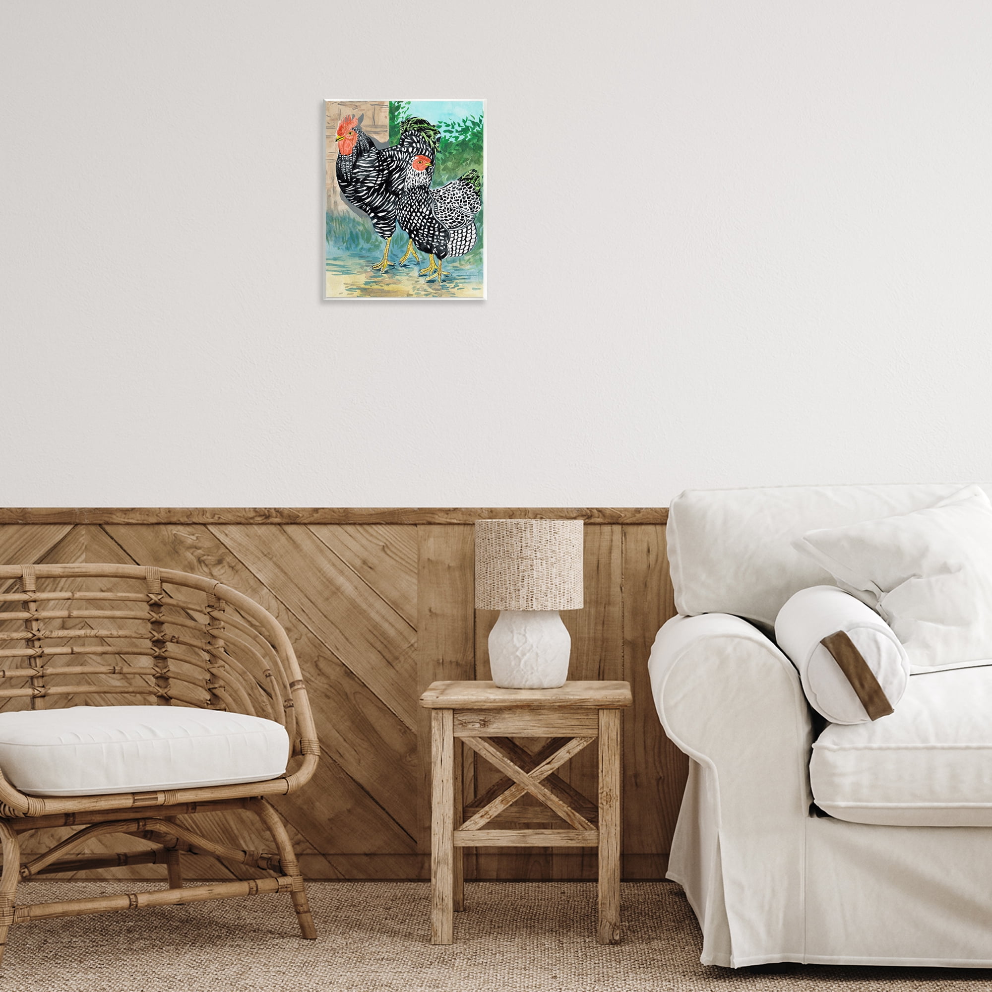 Stupell Industries Traditional Rooster Pair Animals Painting Unframed Art Print Wall Art, 11 x 14