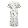 thumbnail image 5 of Feancey Floral Maxi Dresses for Women Button V Neck Shirt Dress Half Sleeve Casual Loose T-Shirt Dresses Summer Boho Beach Vacation Dress with Pockets White M, 5 of 6