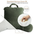 thumbnail image 2 of Nestl Almohada de Lectura para Niños y Adolescentes, Pequeña con Respaldo Brazos, Descanso Memory Foam Triturada, Verde Oliva., 2 of 6