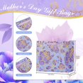 thumbnail image 2 of 13" Rose Purple Large Gift Bag with Card and Tissue Paper for women Celebrating Birthdays, Valentine's Day, Weddings, Anniversaries, Mother's Day, Easter, Baby Showers(Purple,1PCS Flower Gift Bag), 2 of 6