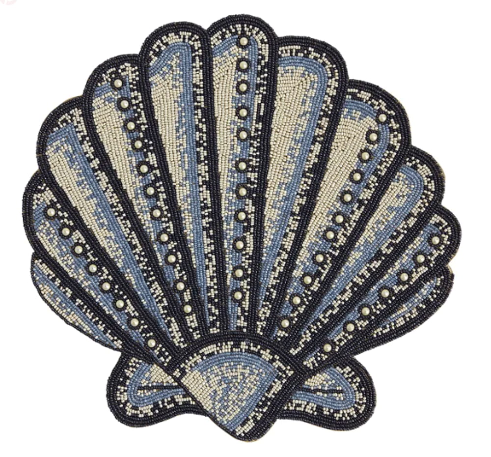 Coastal Living Seascapes Round Beaded Placemat Charger Table