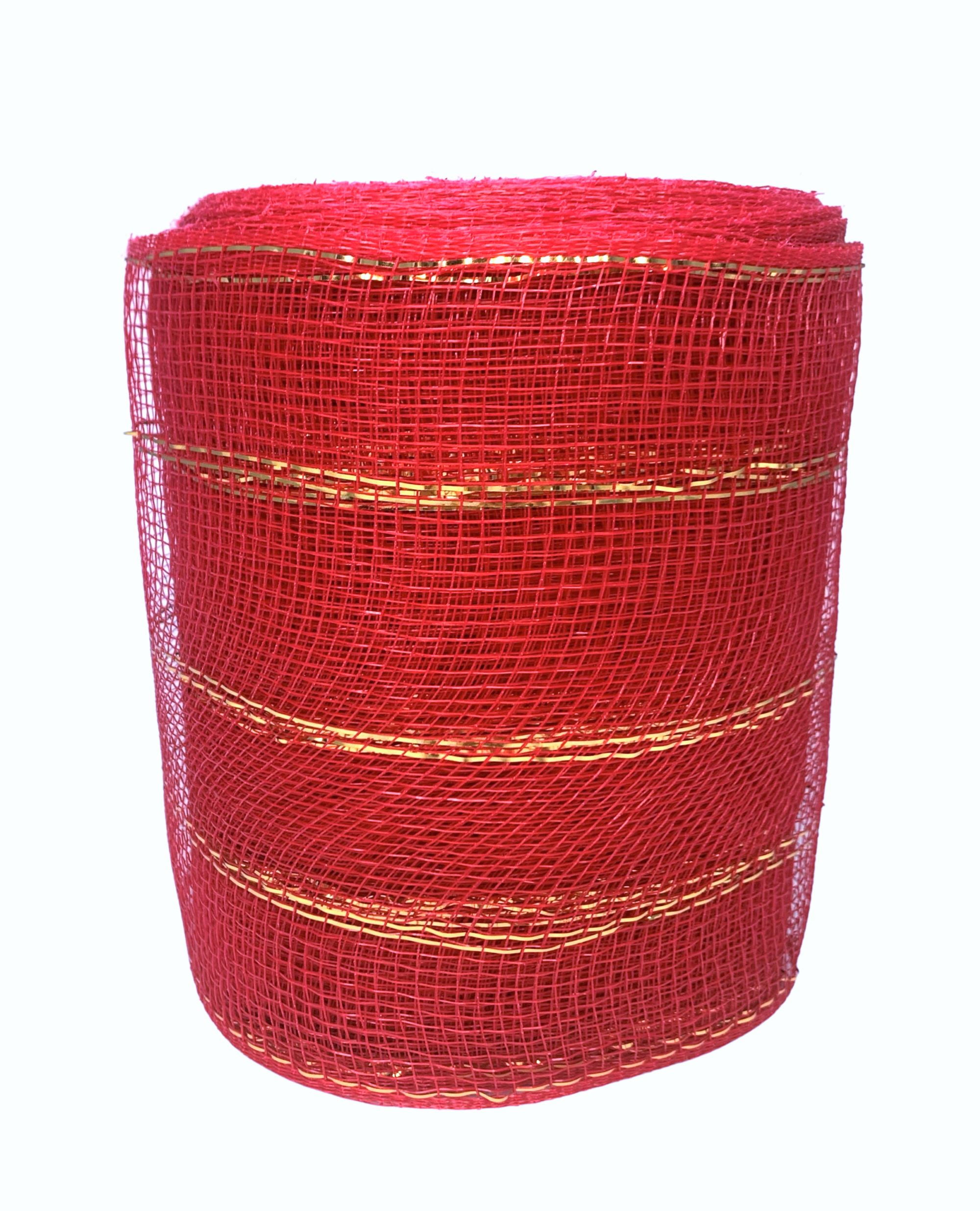 Christmas Wreath Maker Deco Mesh - 6 x 20 Yards, Red & Gold