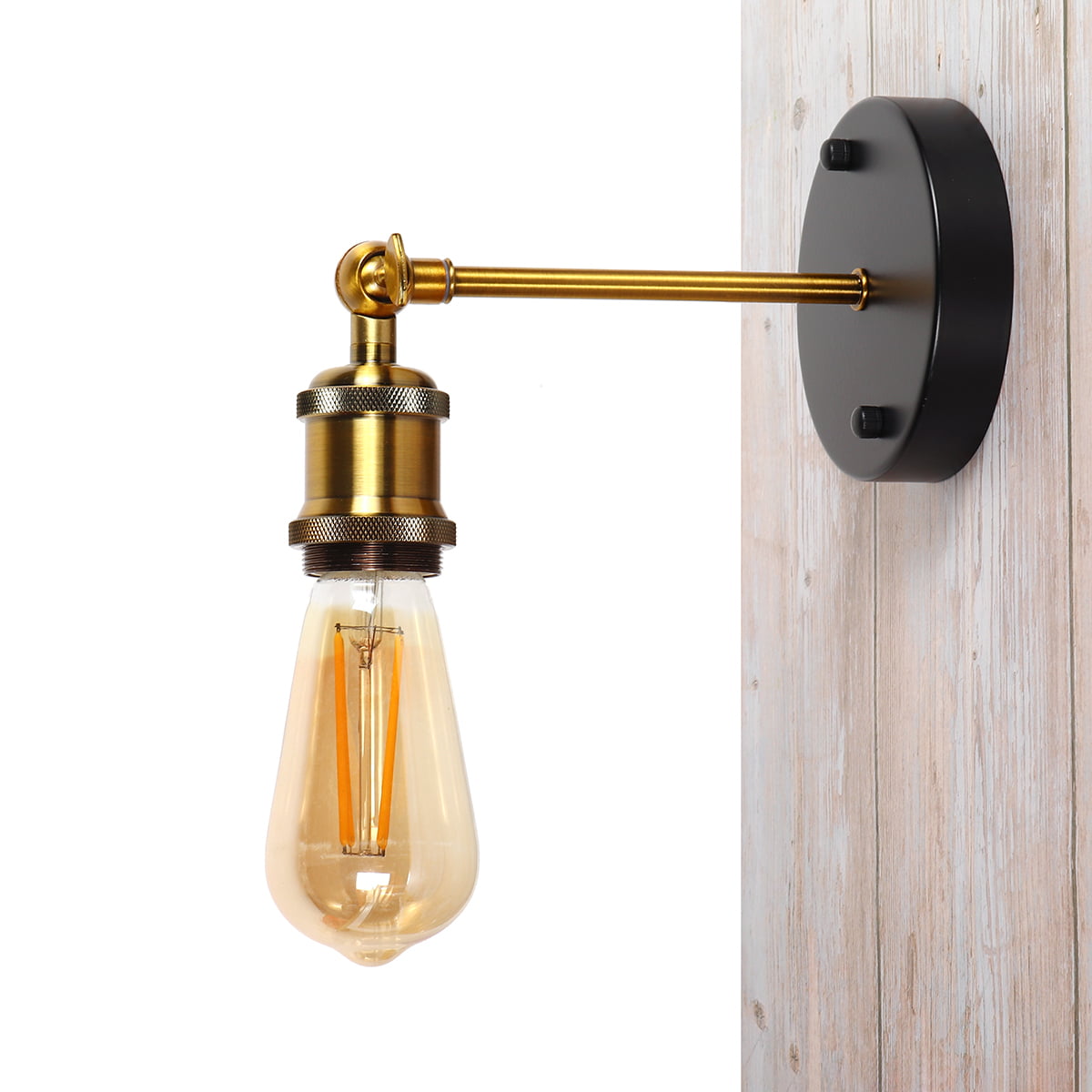 Loft Industrial Retro Vintage Sconce Wall Lamp Light Bulb Holder Bedroom Fixture 