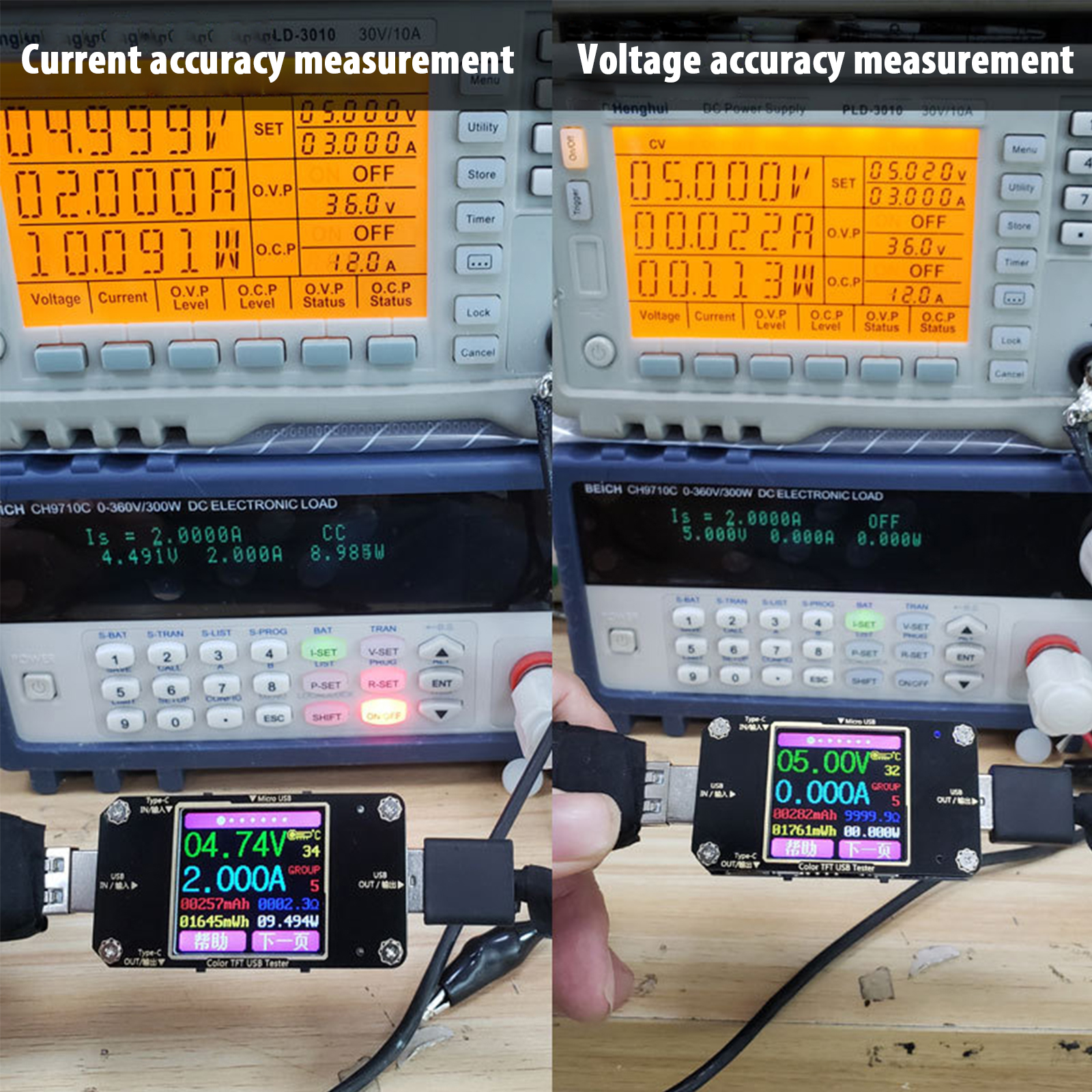 USB Power Meter Tester,Voltage Ammeter PD/QC Fast Charge Protocol Detects  Decoy,Support Bluetooth,2 Inches HD Color Screen Display,3 Cable  Detection,T