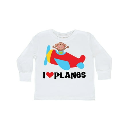 

Inktastic Airplane I Love Planes Gift Toddler Boy Girl Long Sleeve T-Shirt