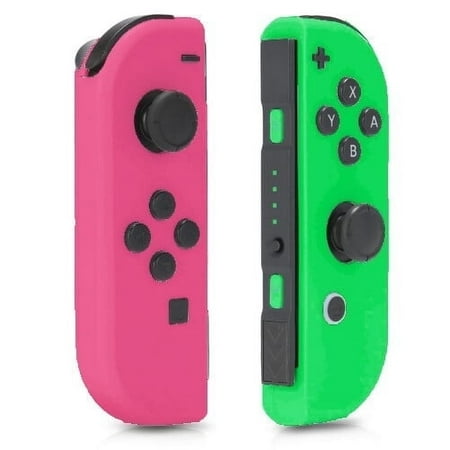 Switch Wireless Controllers Replacement Wireless Gamepad Joy-con Dual Vibration (Green & Pink)