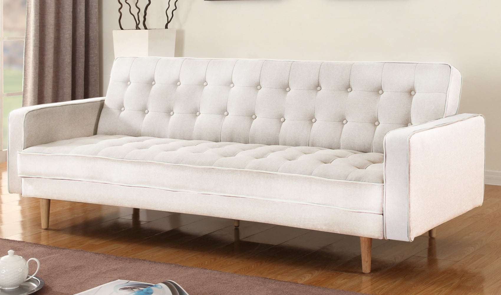 MidCentury Modern 2 Tone Sleeper Futon Sofa