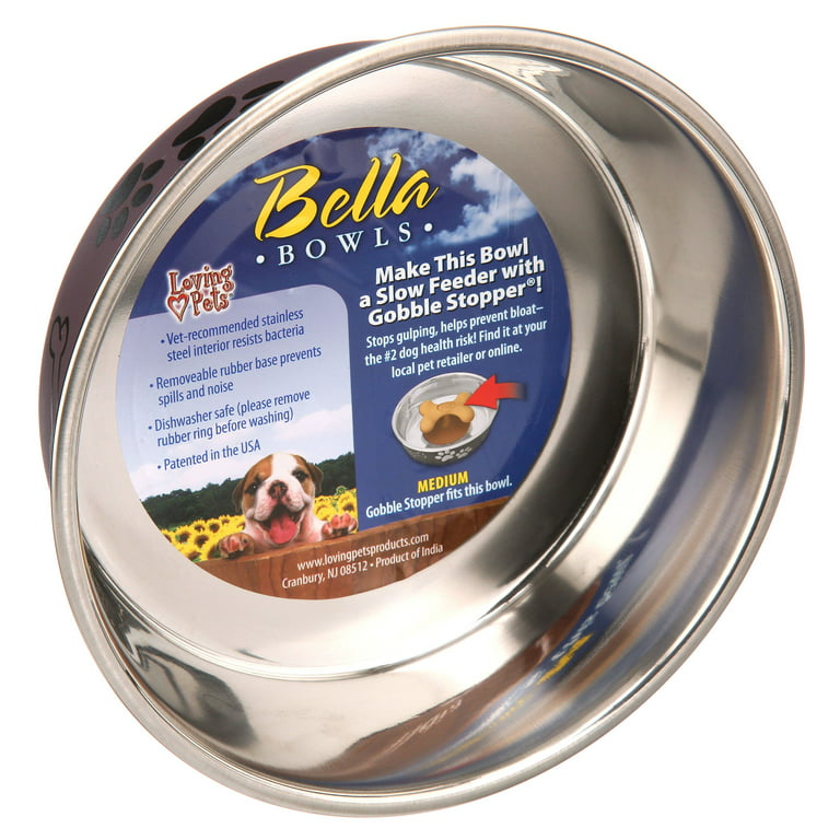Loving Pets Bella Bowls Pet Bowl, Metallic Grape, Large, On Sale