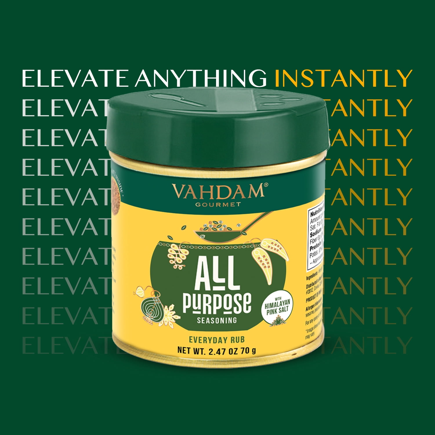 (3 pack) VAHDAM All-Purpose Seasoning Spice Blend, 2.47 oz Tin | Savory Cooking Seasoning with Chili, Garlic, Black Pepper & Himalayan Pink Salt