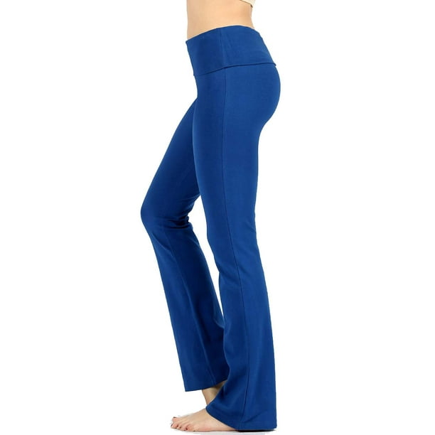 Jed Fashion - JED FASHION Women's Ultra Stretchy Fold-Over Waist Yoga ...