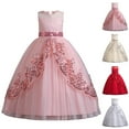 thumbnail image 3 of Hicidod Girls Wedding Guest Dress Flower Girl Lace Dress Bridesmaid Pageant Party Formal Long Gown Princess Communion Tulle Dresses, 3 of 7